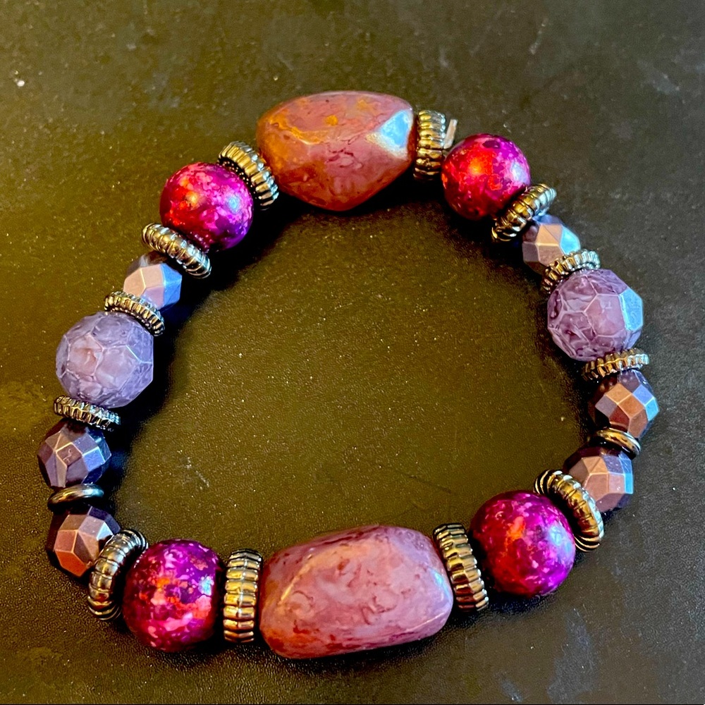 Beaded purple bracelet